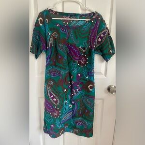Paisley print silky Banana Republic dress. Size Large.